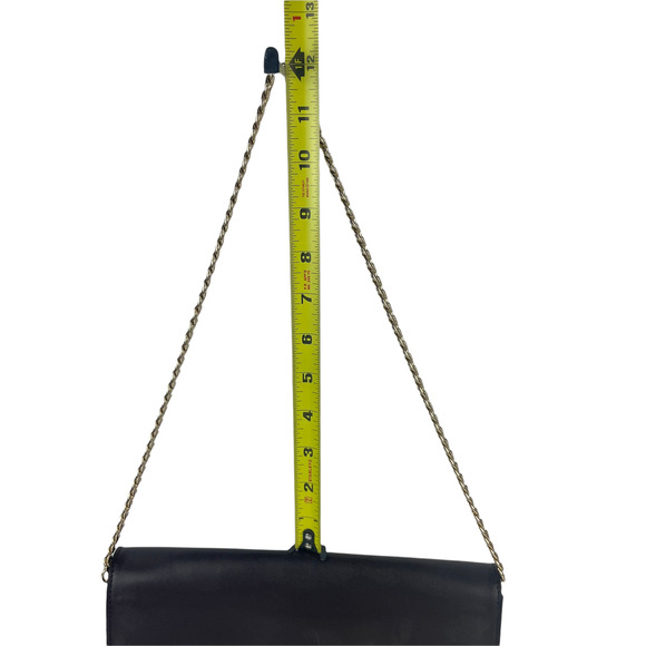 Milly Plum Leather Foldover Envelope Lock Closure Chain Cross Body Bag - Picture 7 of 9